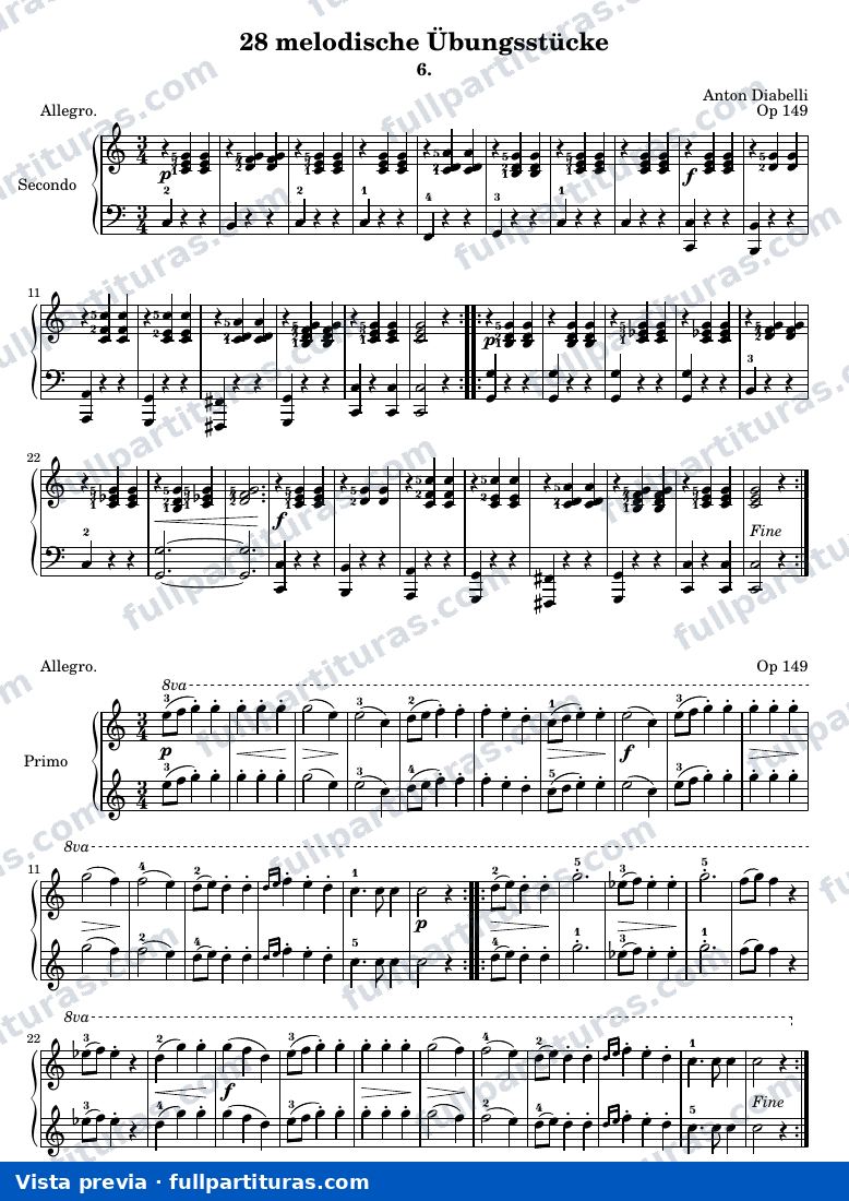 Anton Diabelli - 28 Melodische Übungsstücke No. 6 — preview