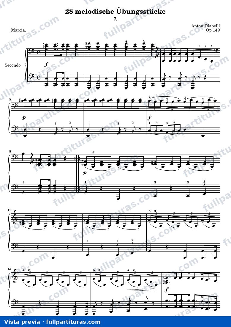 Anton Diabelli - 28 melodische Übungsstücke No. 7 — preview