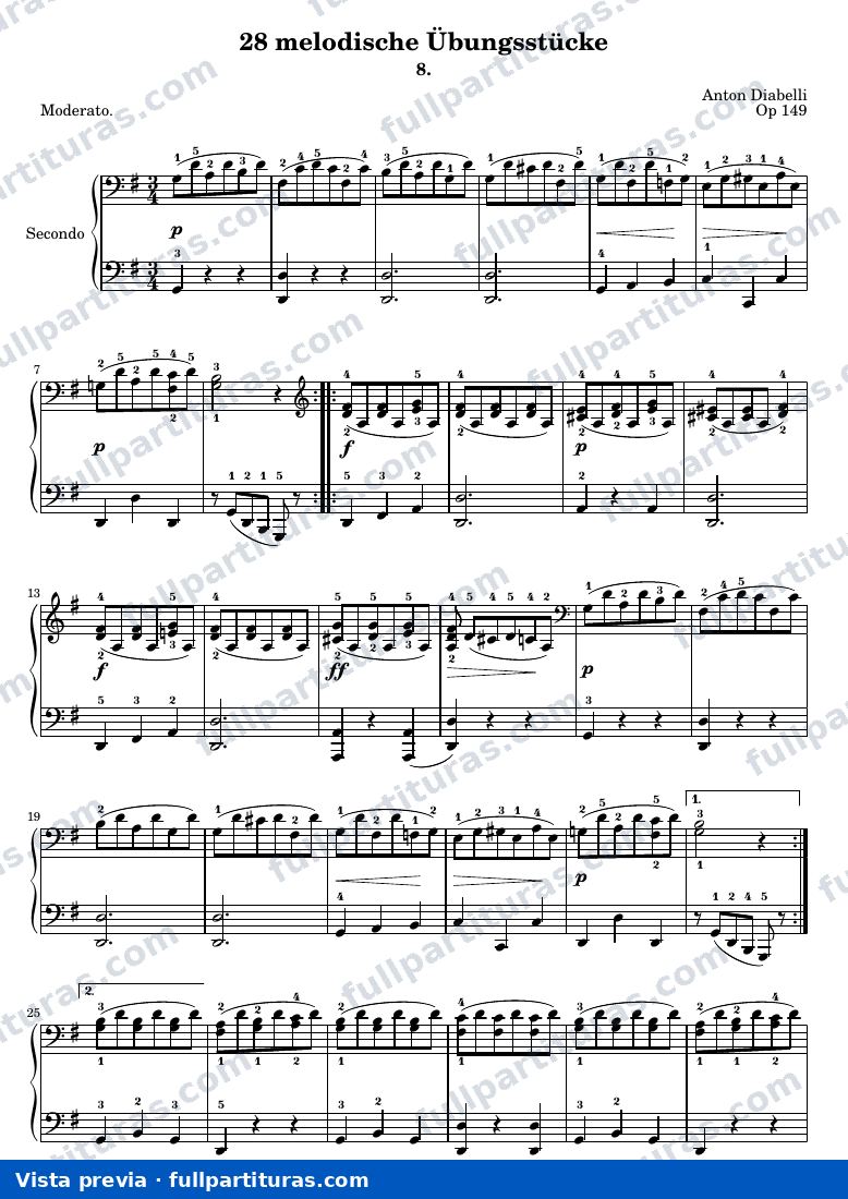 Anton Diabelli - 28 Melodische Übungsstücke No. 8 — preview