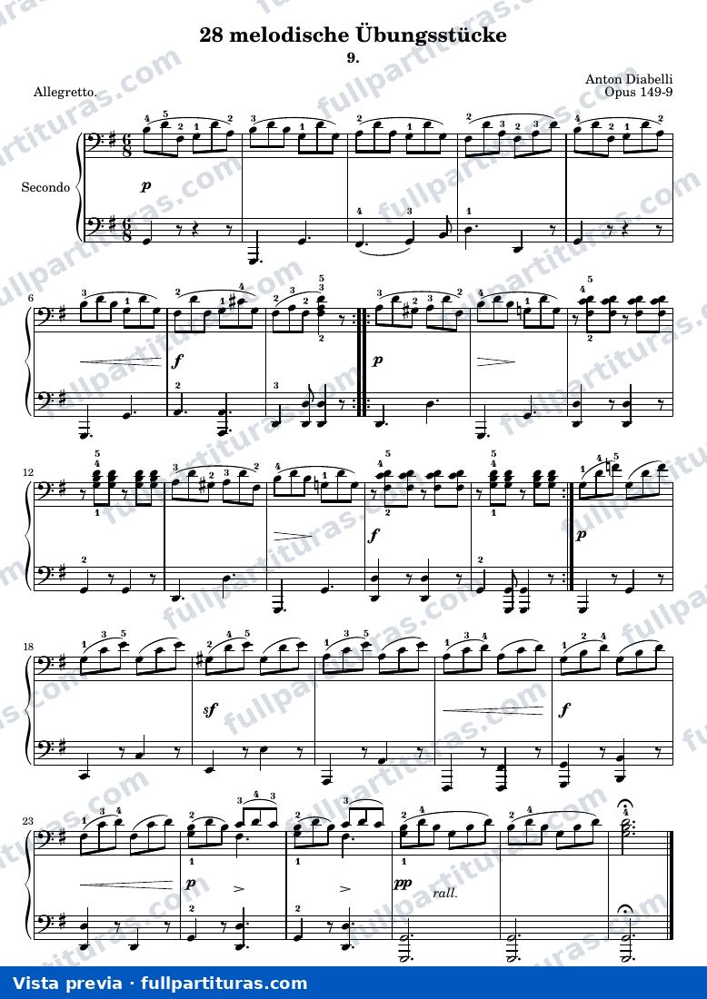 Anton Diabelli - 28 melodische Übungsstücke No. 9 — preview