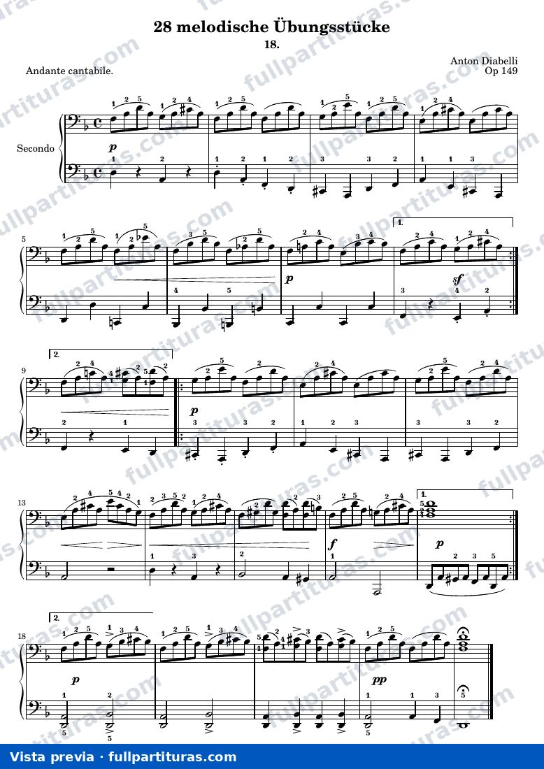 Anton Diabelli - 28 Melodische Übungsstücke No. 18 — preview