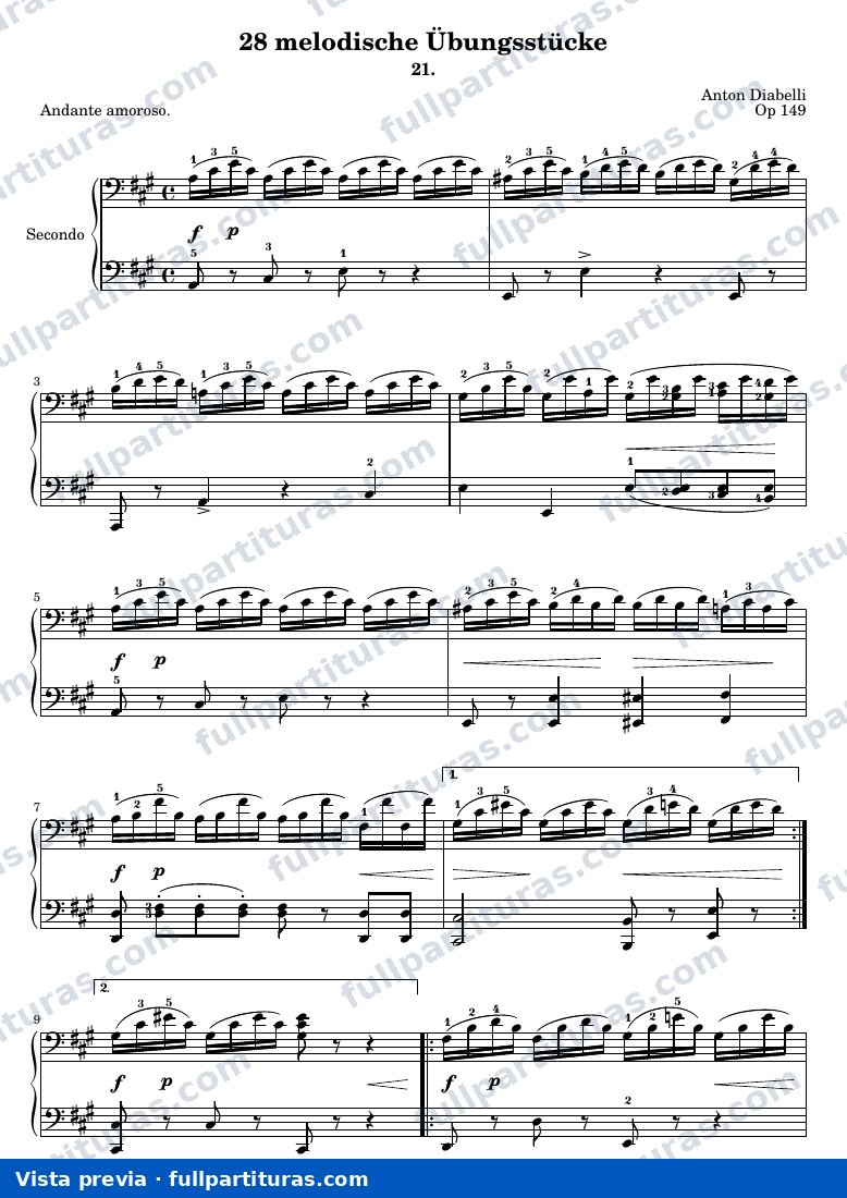 Anton Diabelli - 28 Melodische Übungsstücke No. 21 — preview