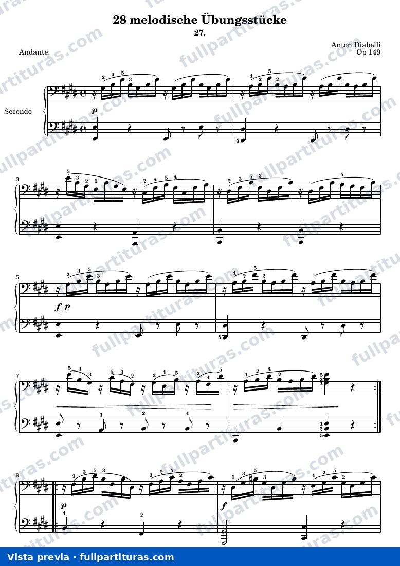 Anton Diabelli - 28 melodische Übungsstücke No. 27 — preview