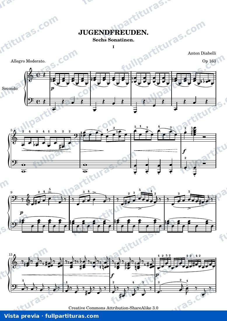 Anton Diabelli - Jugendfreuden: Sechs Sonatinen — preview