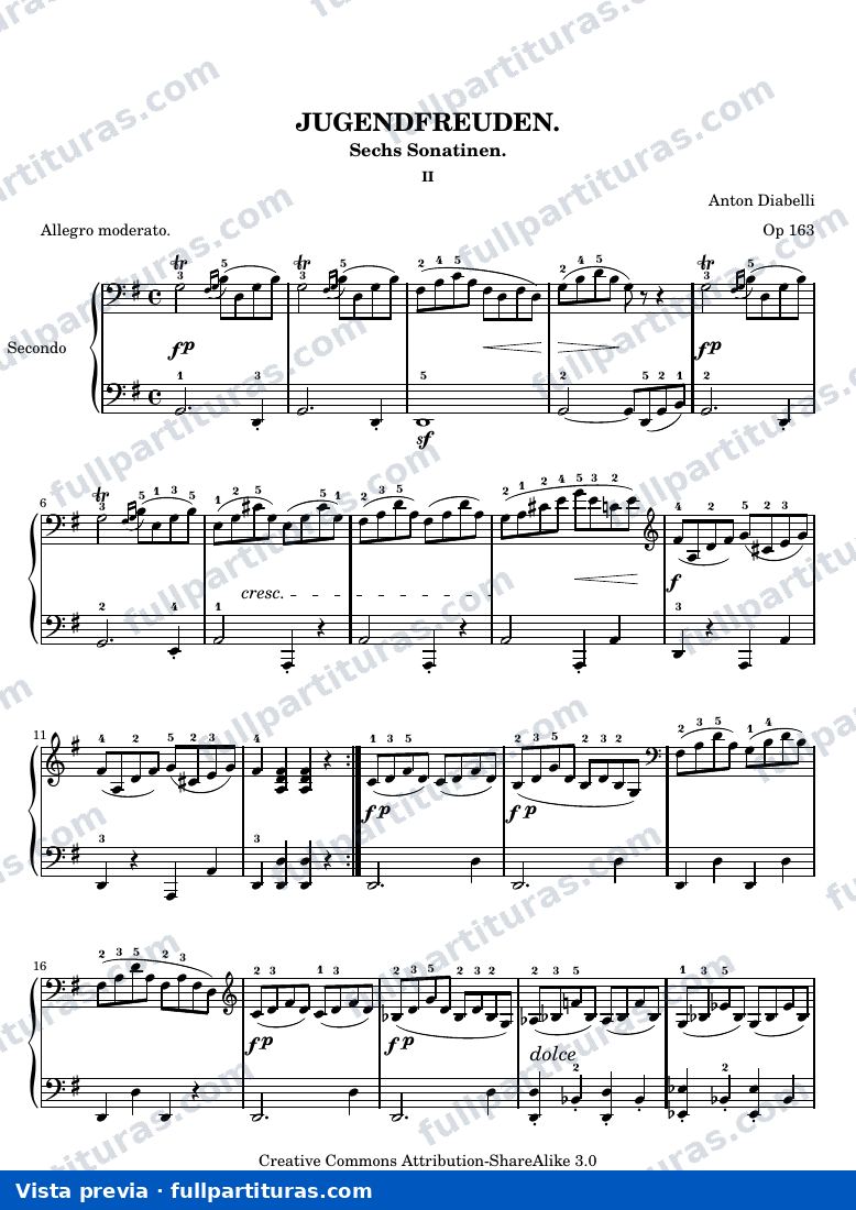 Anton Diabelli - Jugendfreuden: Sechs Sonatinen — preview