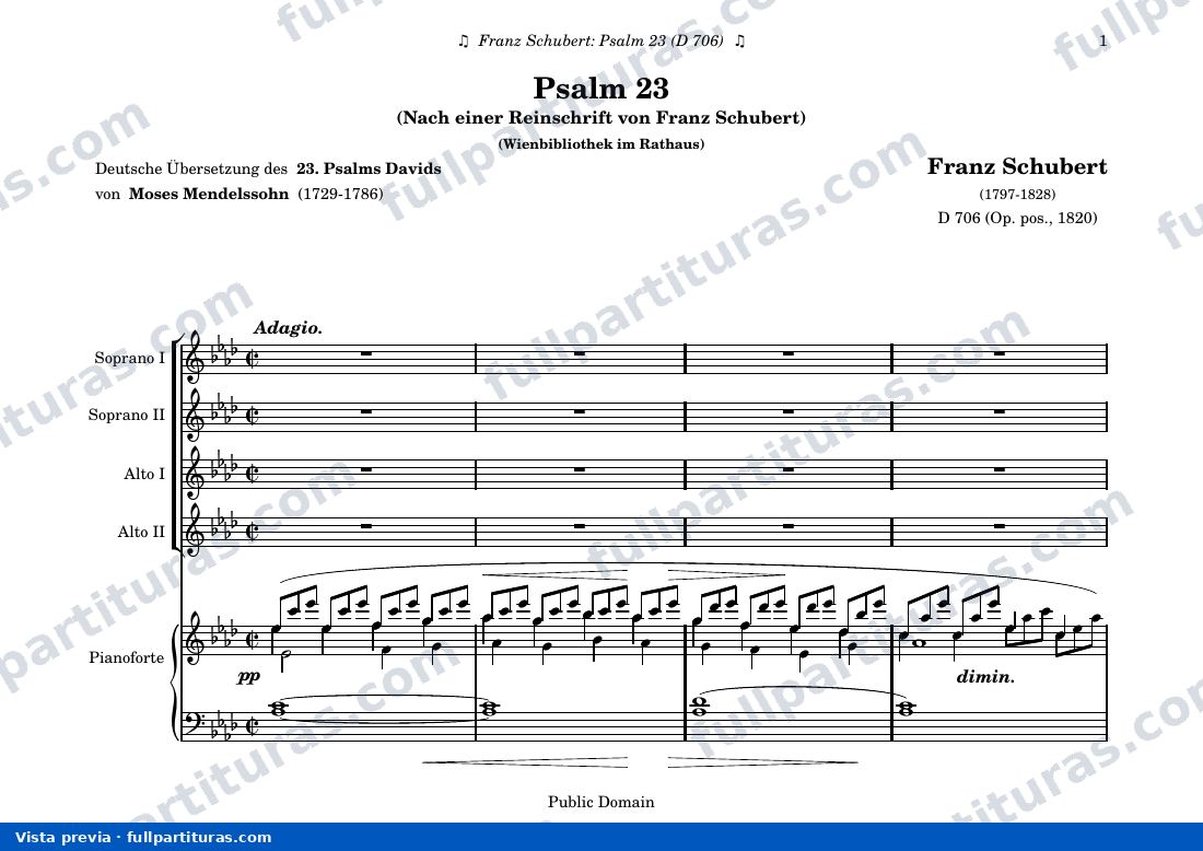 Franz Schubert - Psalm 23 — preview