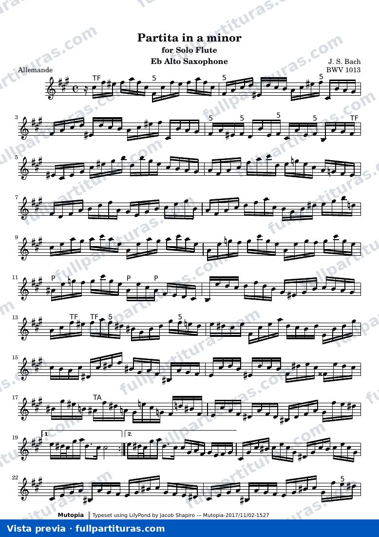 Johann Sebastian Bach - Partita in A minor — preview