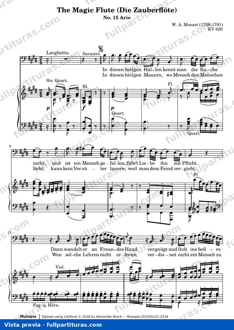 Wolfgang Amadeus Mozart - Die Zauberflöte, No. 15 Arie — preview