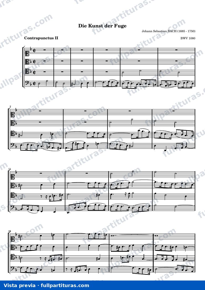 Johann Sebastian Bach - Die Kunst der Fuge, Contrapunctus II — preview