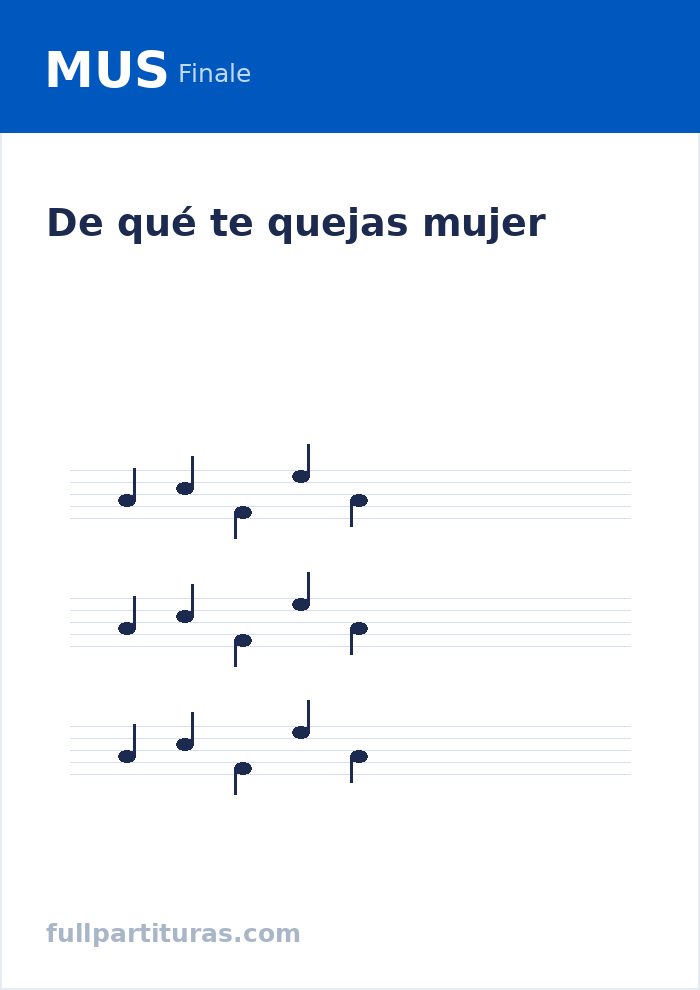 De qué te quejas mujer — Vorschau