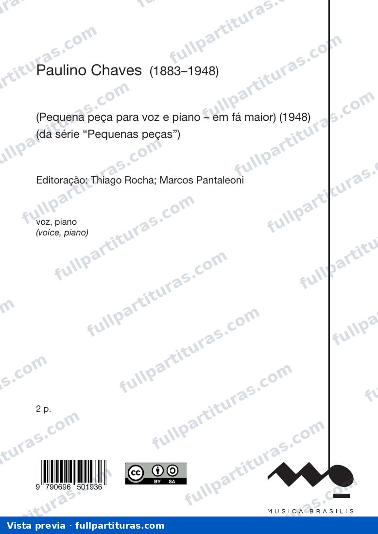 (Pequena peça para voz e piano - em fá maior) — preview