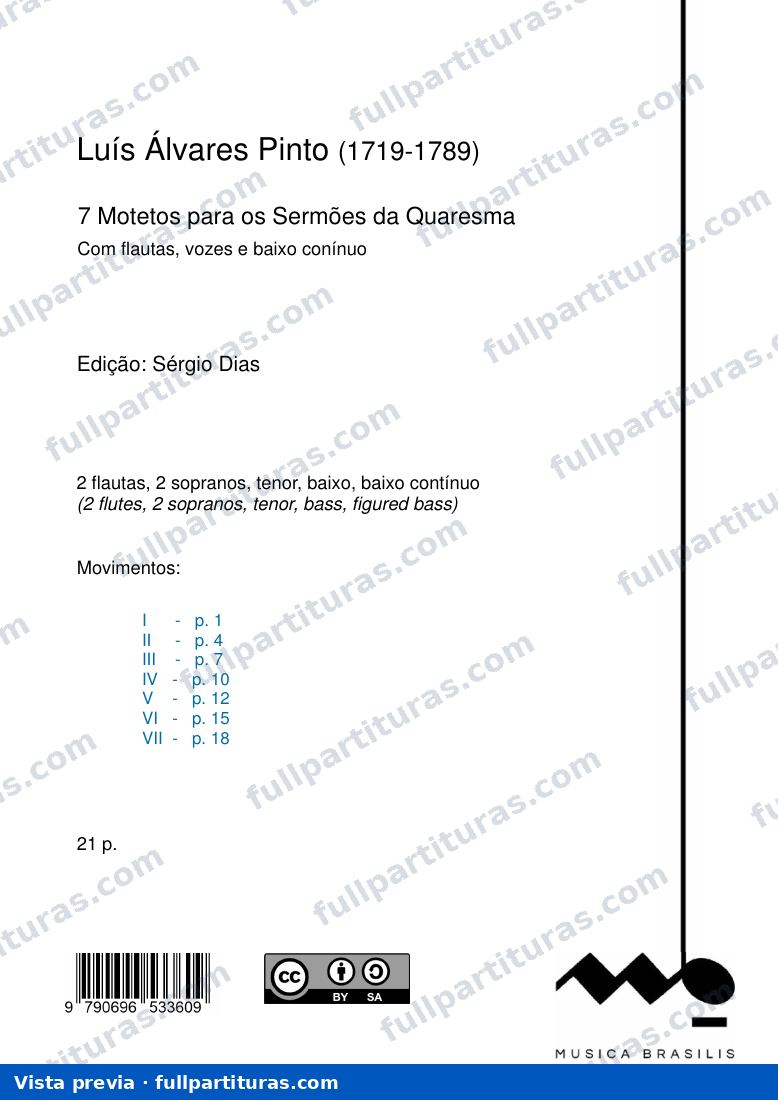 7 Motetos Para Os Sermoes Da Quaresma — preview