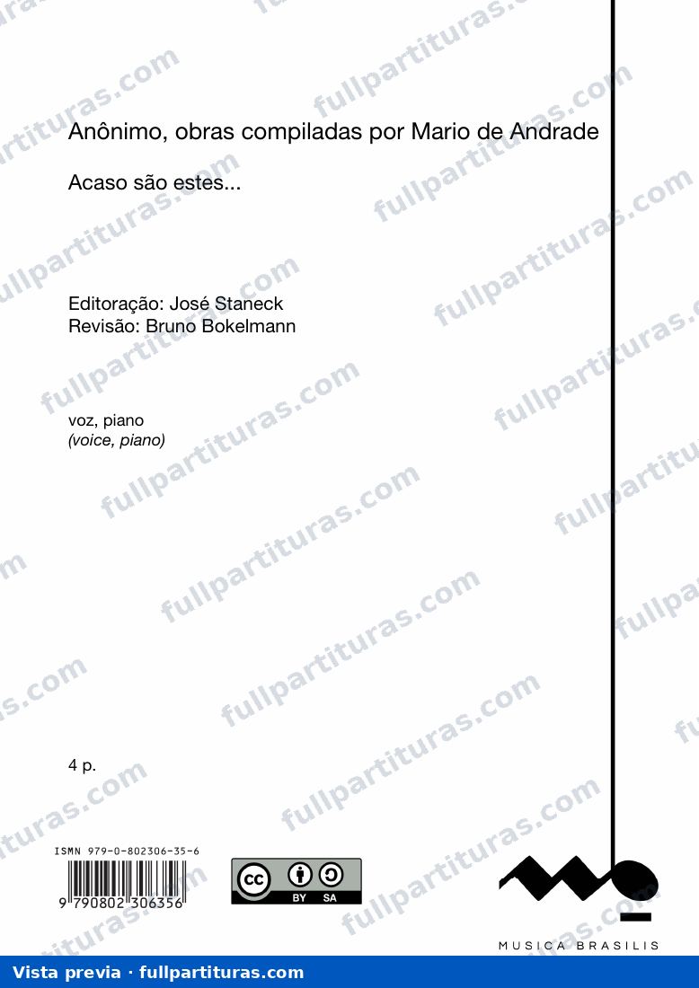 Acaso são estes..., Anônimo — preview
