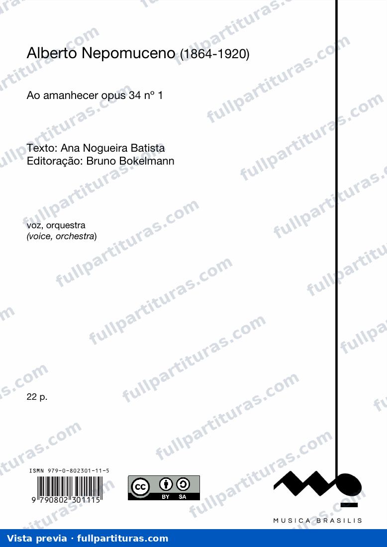 Ao amanhecer opus 34 nº 1 — preview