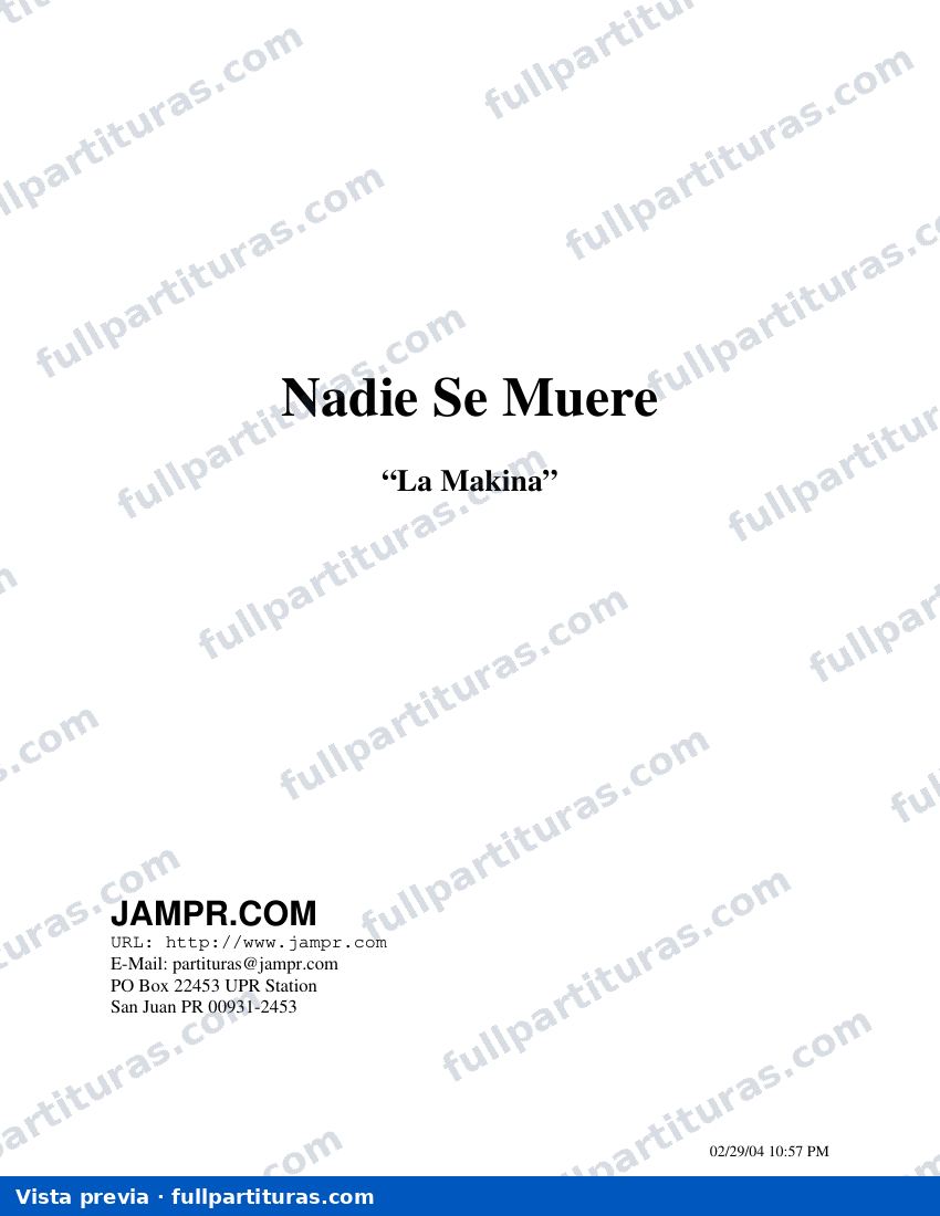 Nadie se muere — vista previa