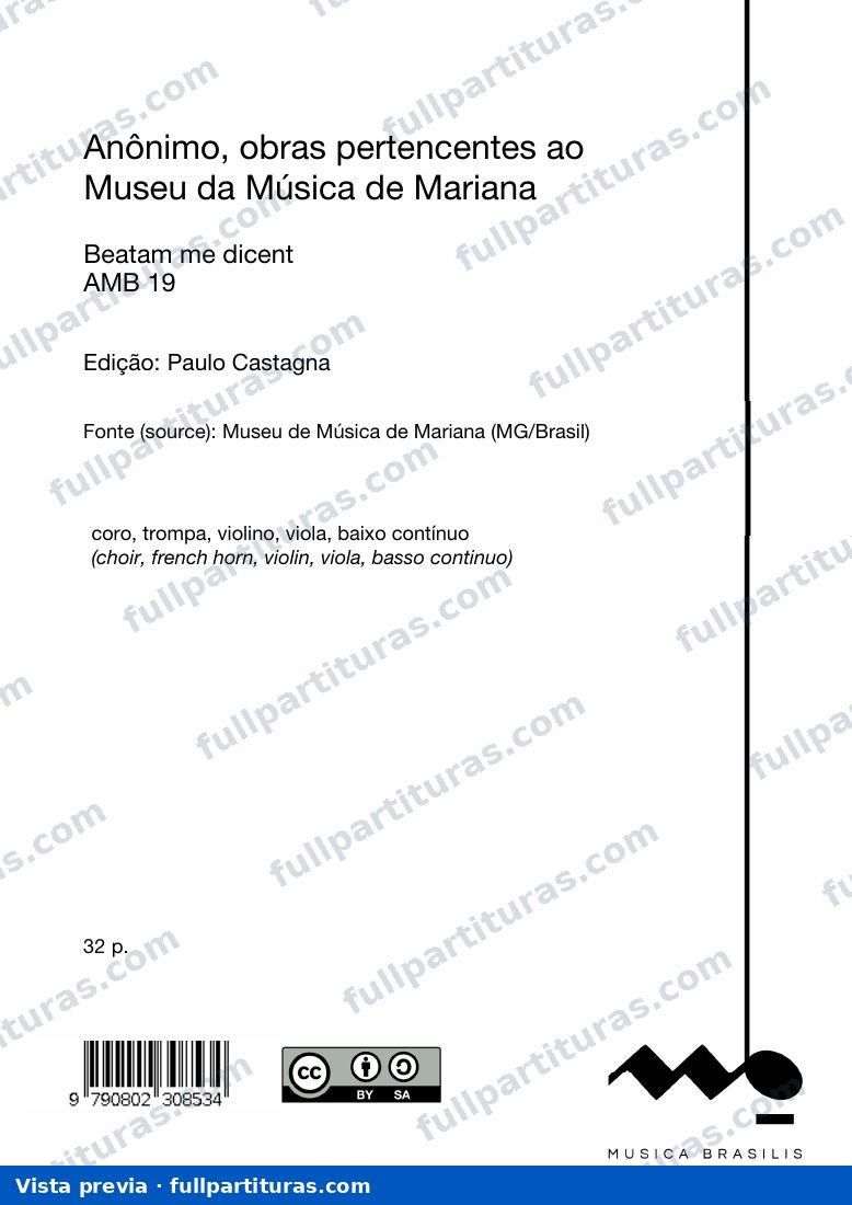 Beatam me dicent, Anônimo — vista previa
