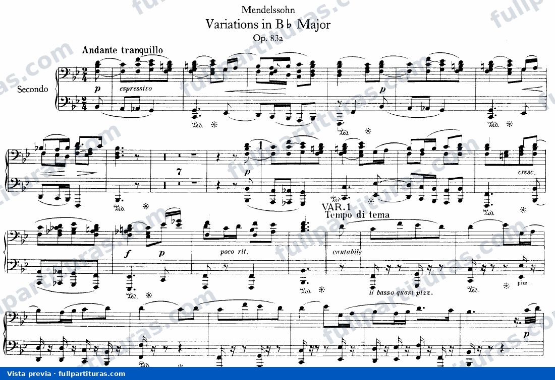 Variaciones en B flat major, op 83 — preview