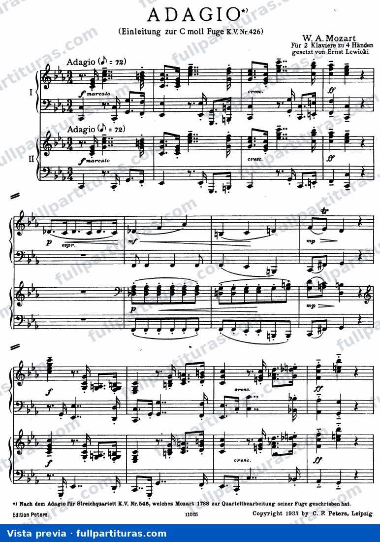Adagio de la Fuga en Do KV 426 — preview