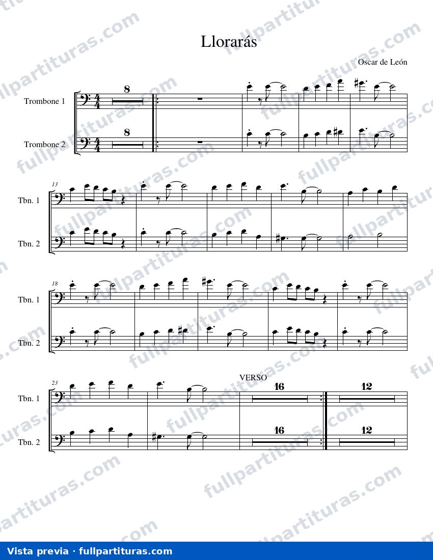 Llorarás (Trombones) — vista previa