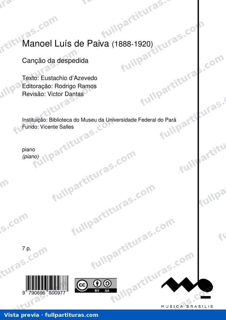Canção da despedida — preview