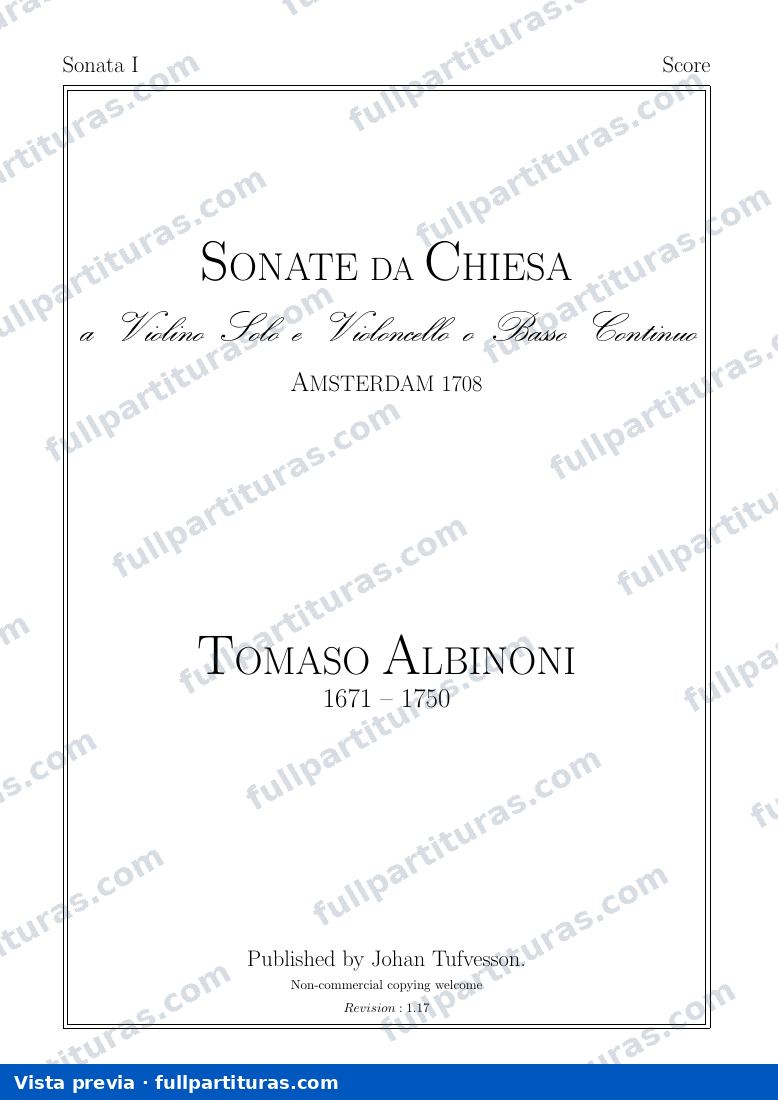 Sonata da chiesa Nº 1: Partitura completa — preview