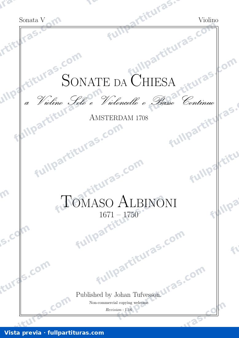 Sonata da chiesa Nº 5: Violín — preview
