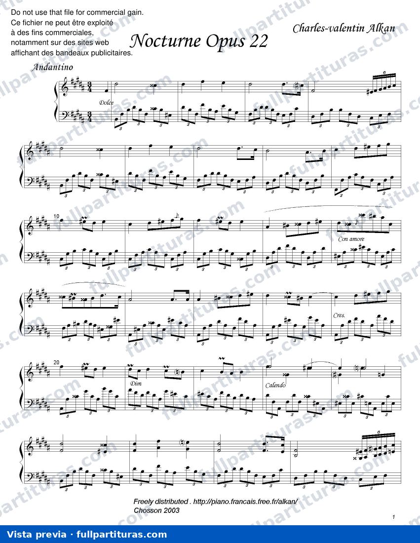 Nocturne, Op.22 — vista previa