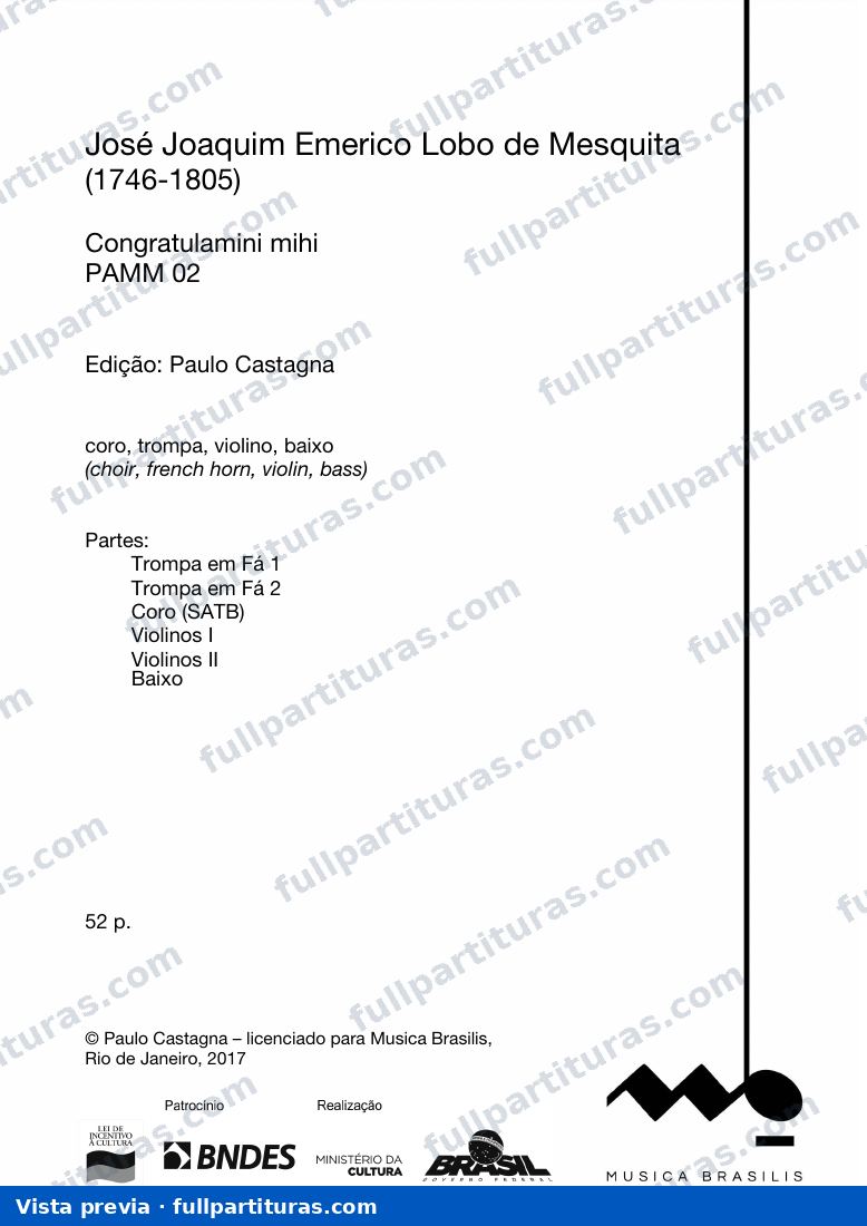 Congratulamini mihi — preview