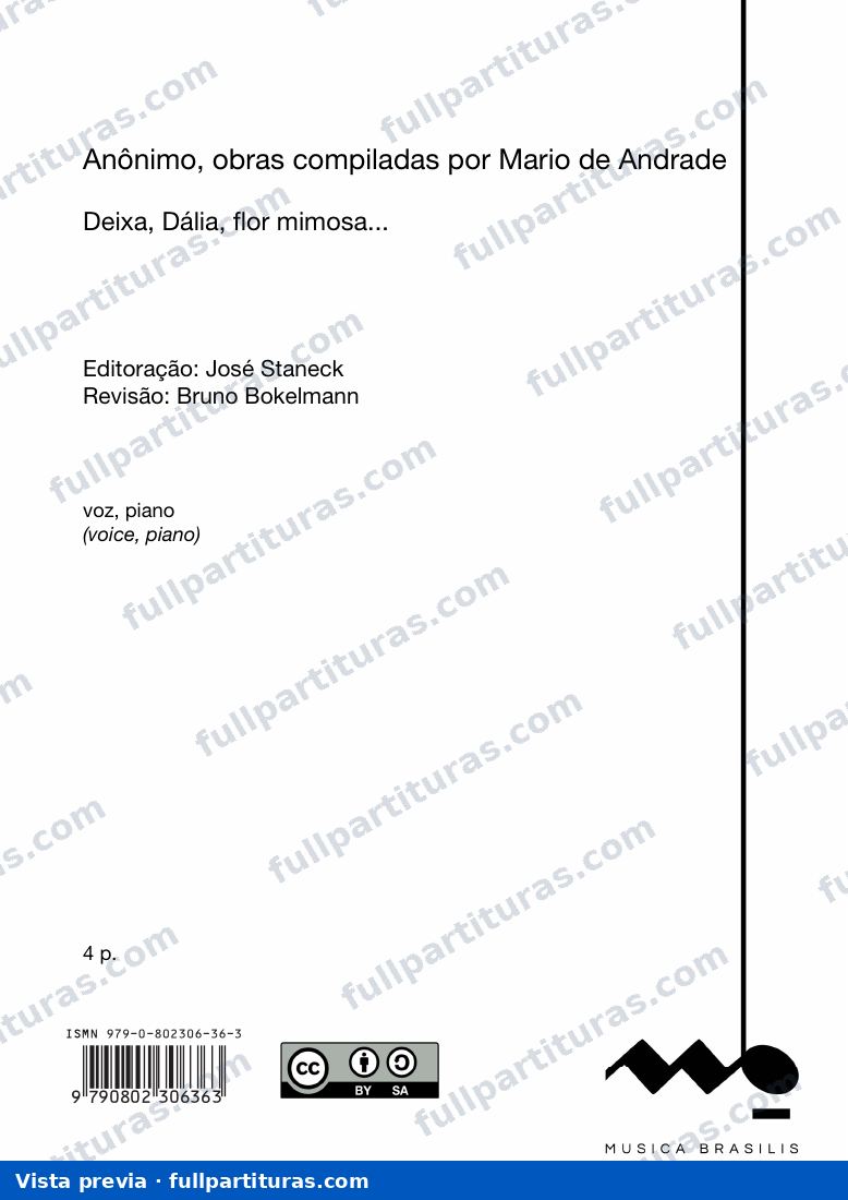 Deixa, Dália, flor mimosa..., Anônimo — preview