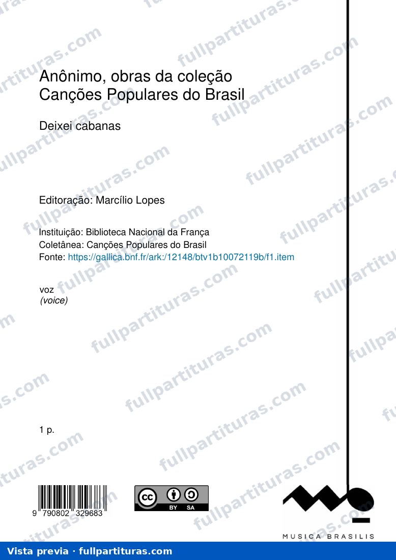 Deixei cabanas, Anônimo — preview
