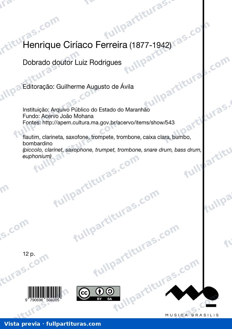 Dobrado doutor Luiz Rodrigues — preview