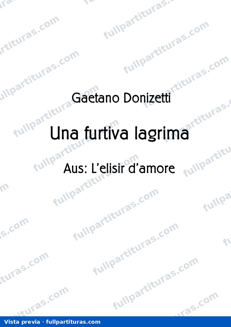 Una Furtiva Lacrima: Versión Tenor — preview