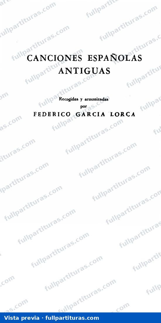García Lorca: Canciones antiguas españolas — preview