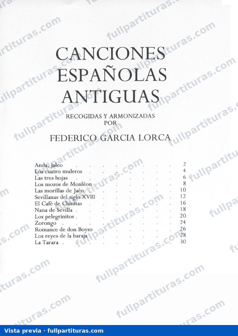García Lorca: Canciones antiguas españolas — preview