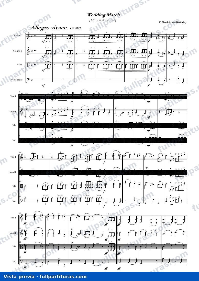 Marcha nupcial: versión cuarteto — preview