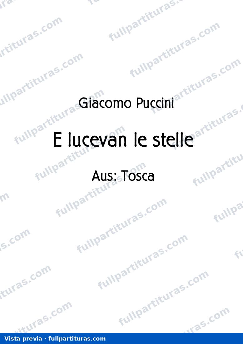 E lucevan le stelle — preview