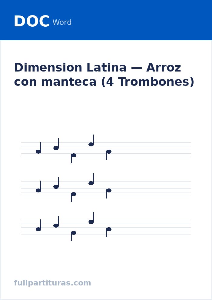 Arroz con manteca (4 Trombones) — Vorschau