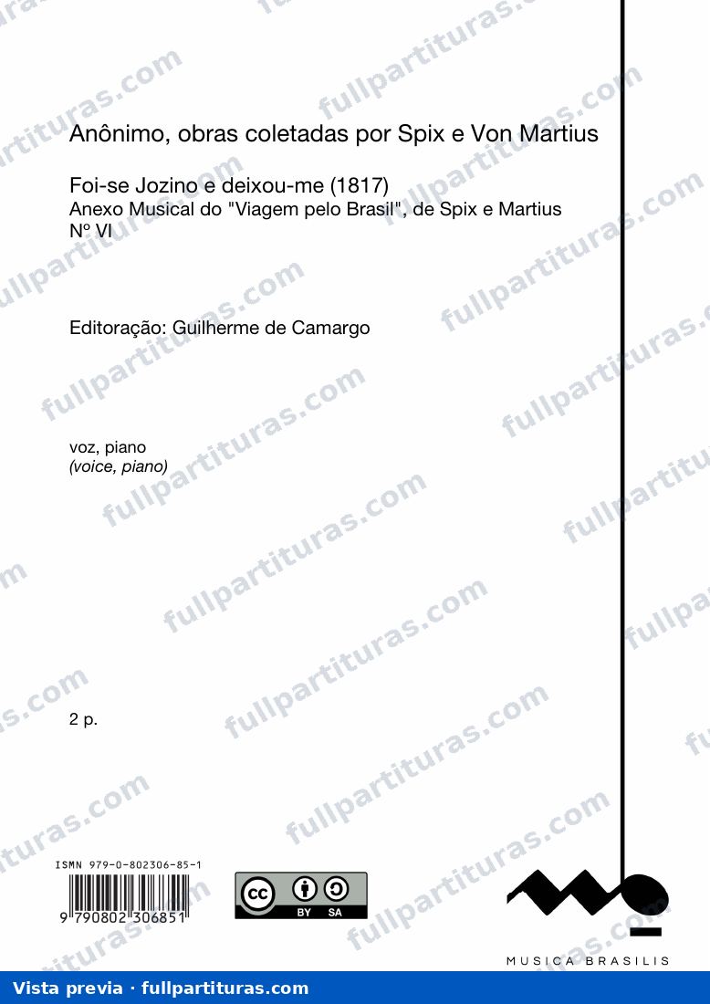 Foi-se Jozino e deixou-me, anônimo — vista previa