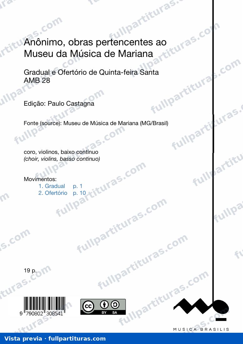 Gradual e ofertório de quinta(...), Anônimo — vista previa